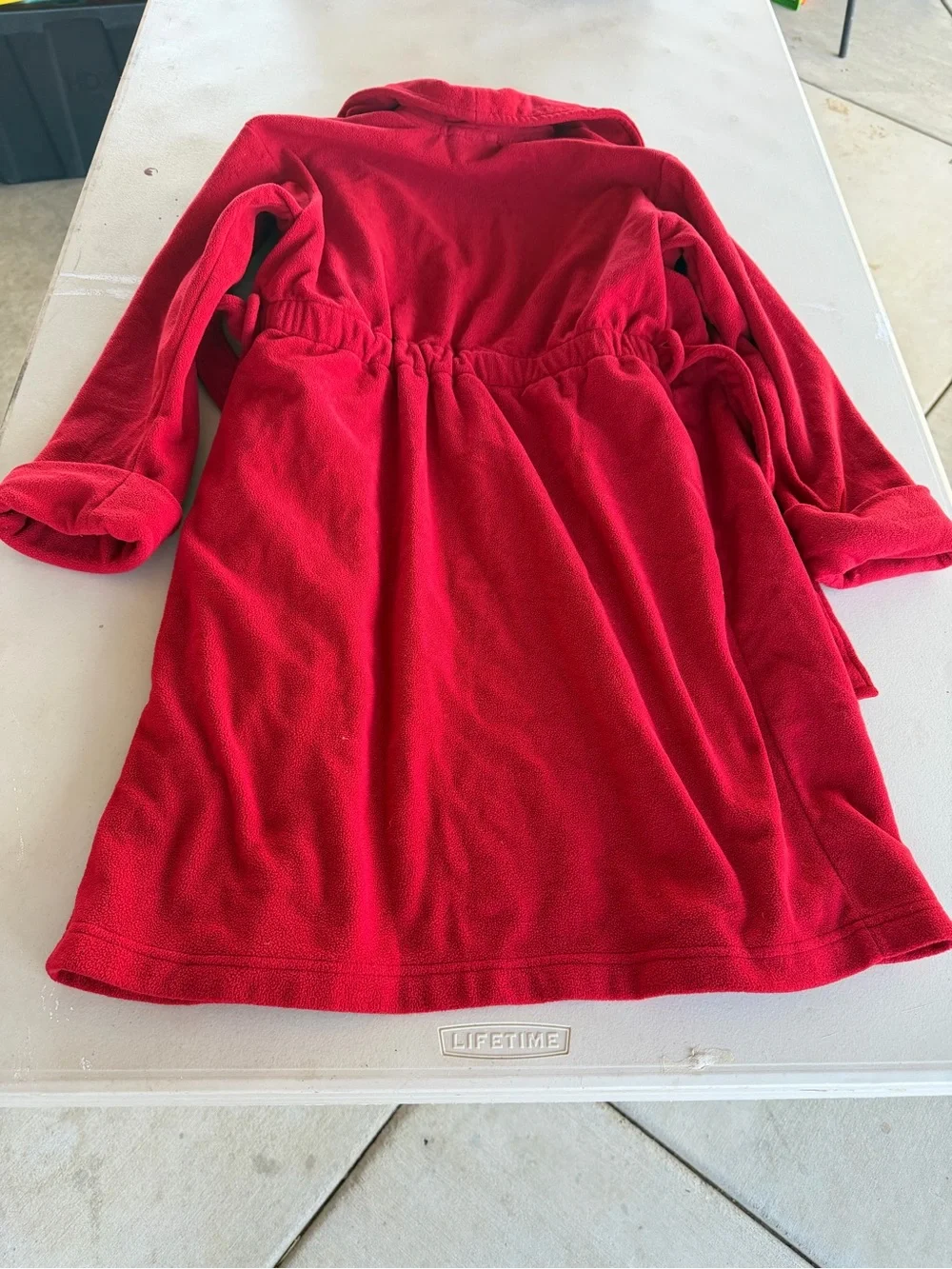 Gymboree Bright Red Kids Robe With Snowman Patch